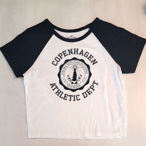 Hollister Black and White Raglan Tee Short Sleeve